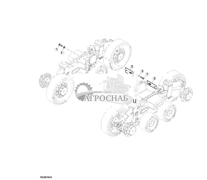 Датчик натяжения гусеницы и детали крепления, широкая ходовая часть (показана задняя сторона) - ST832034 865.jpg